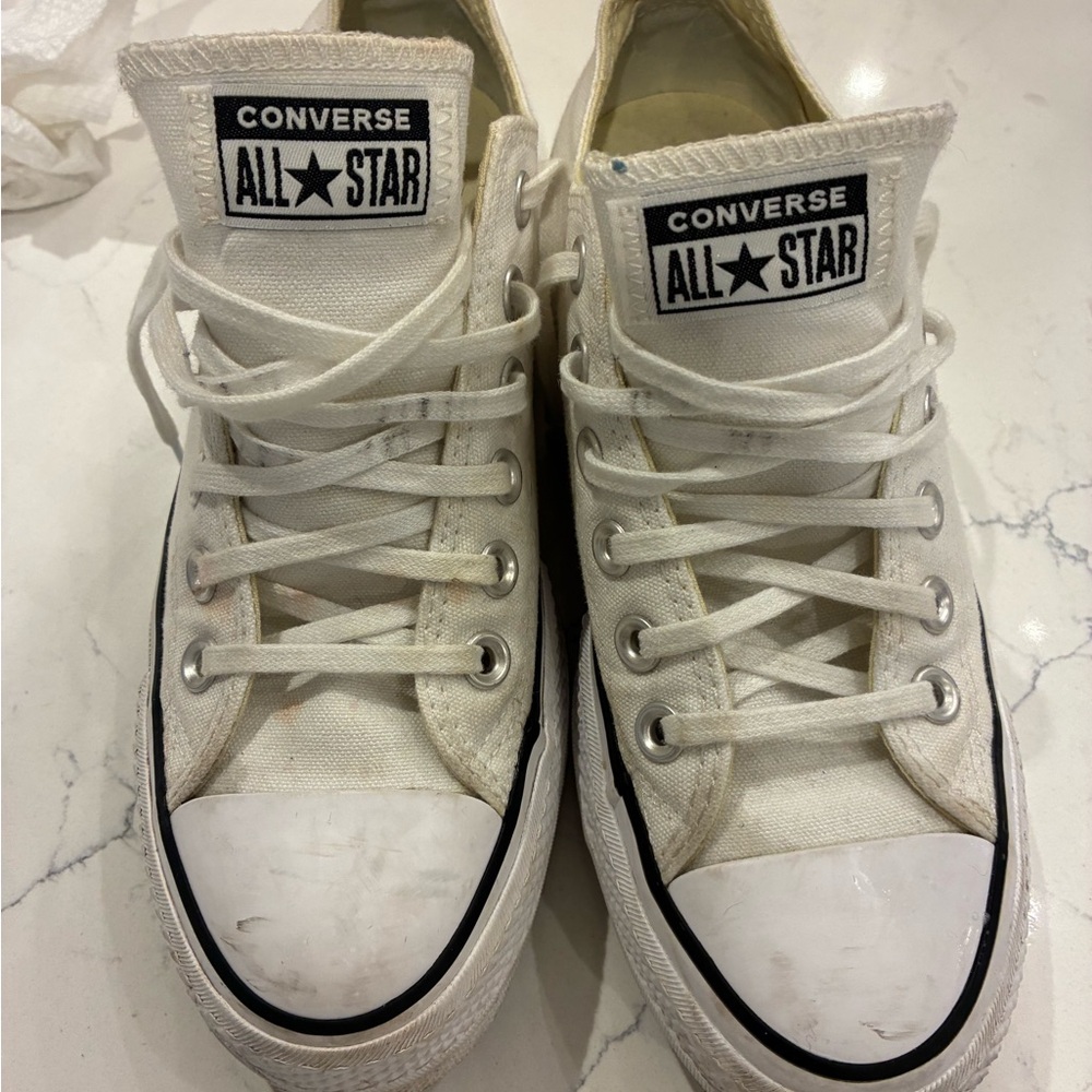 Converse Cream High-Top Sneakers